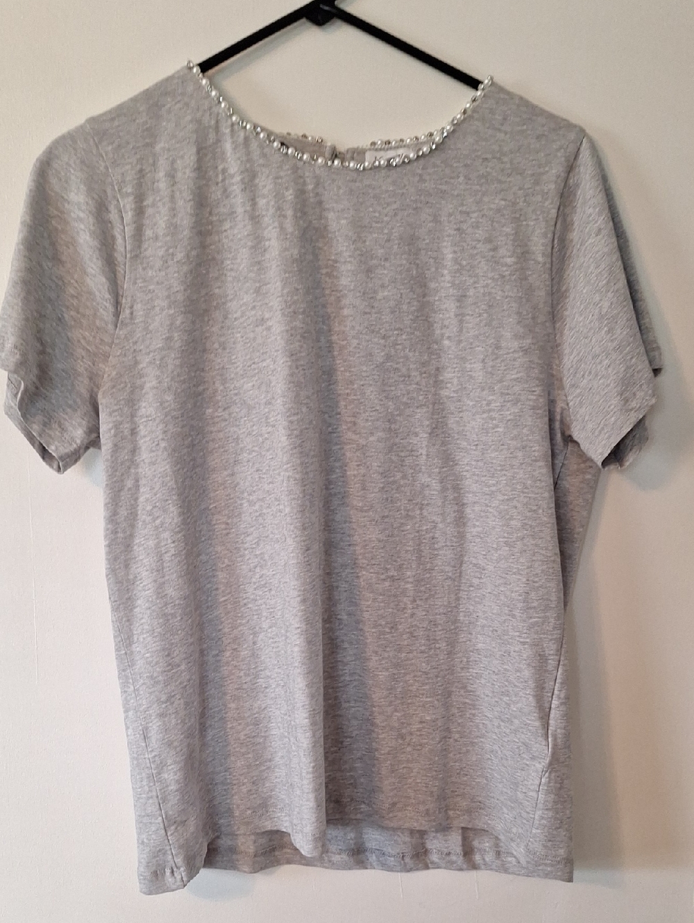 J. Crew Gray Short Sleeve Jewel-Neck Tee